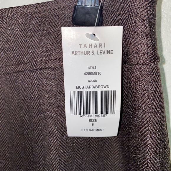 5 for $30 Tahari | New With Tags Brown Skirt Women’s Size 8 - Picture 4 of 6
